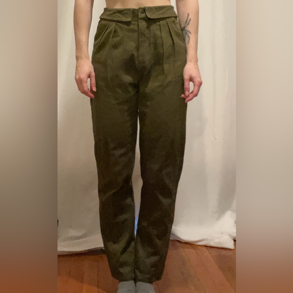 High Rise Cotton Trousers - Picture 3 of 15
